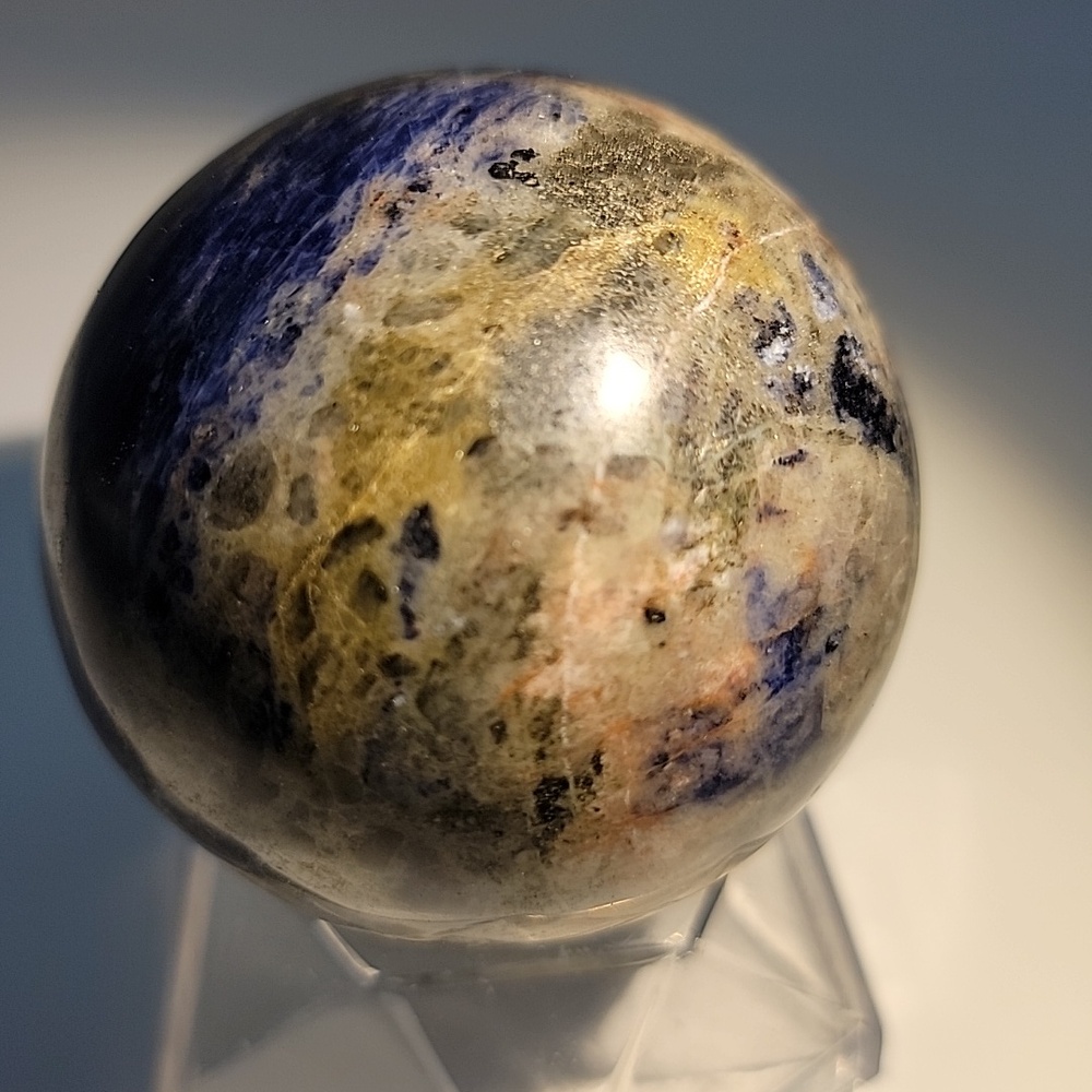 50mm Sunset Blue Sodalite Gemstone Sphere Chakra Reiki Healing Sculpture - Picture 4 of 9